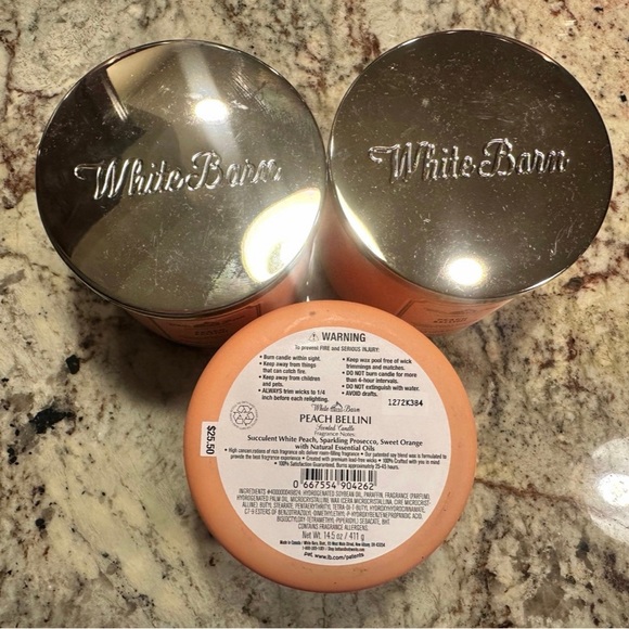 (ONE) B&BW/White Barn candle- 1x PEACH BELLINI 3 wick candle NEW!!! - Picture 2 of 3